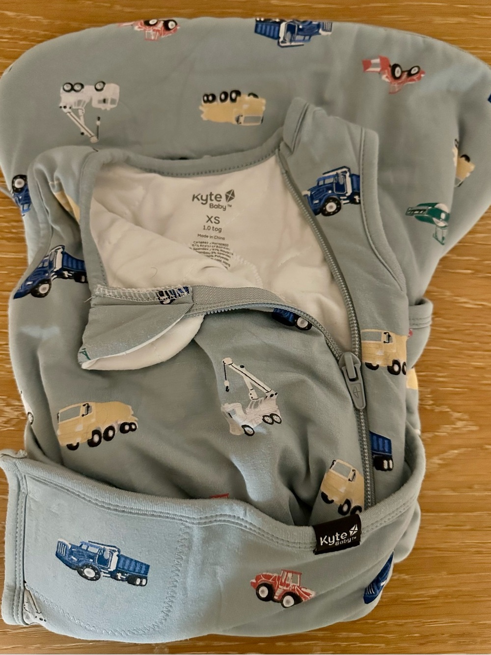 Kyte Baby XS Light Blue Truck Print Swaddler Sleep Sack
